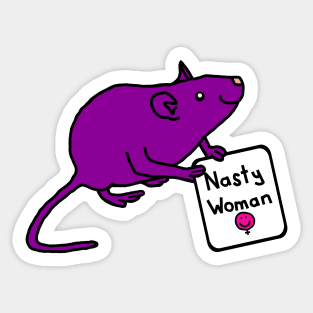 Cute Rat with Nasty Woman Sign Sticker